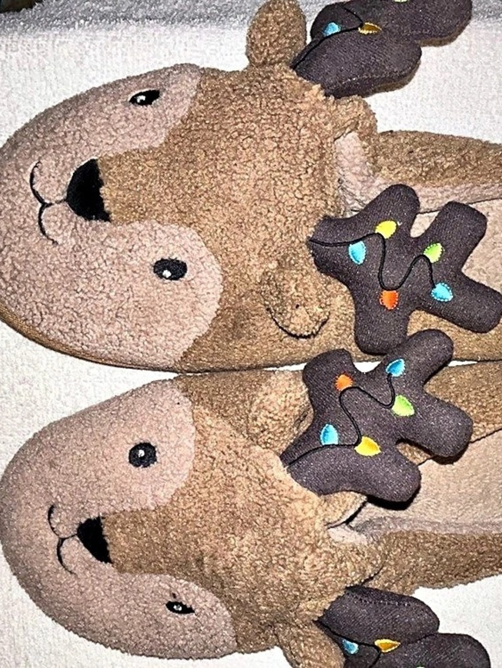 Brown Reindeer Slippers that light up